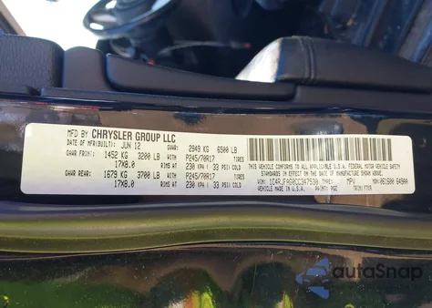 2012 Jeep Grand Cherokee Laredo z USA, uszkodzony, nr VIN 1C4RJFAG0CC347530